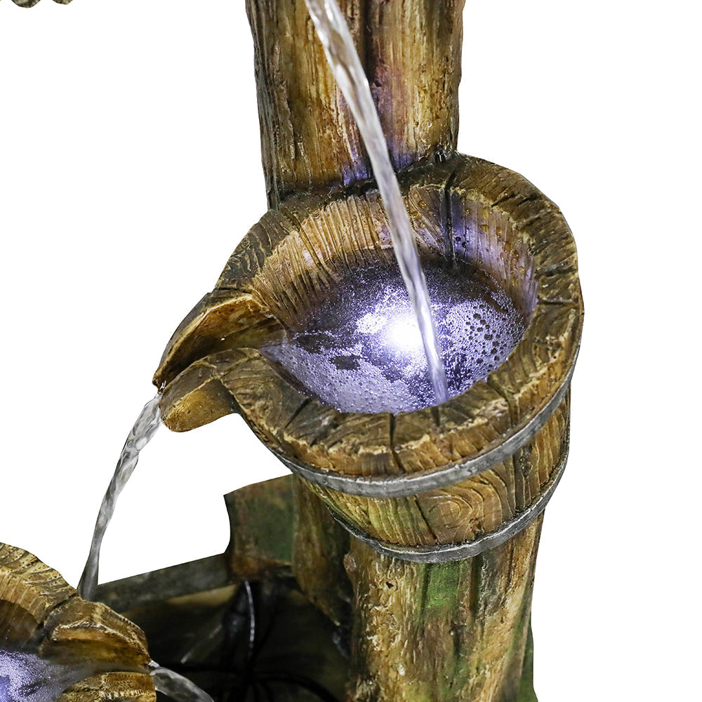 Resin Wishing Well Outdoor Fountain 39 Inch with LED
