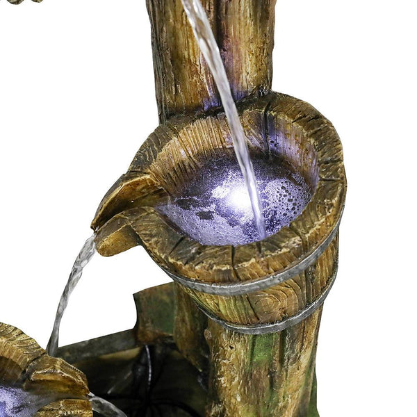 Resin Wishing Well Outdoor Fountain 39 Inch with LED