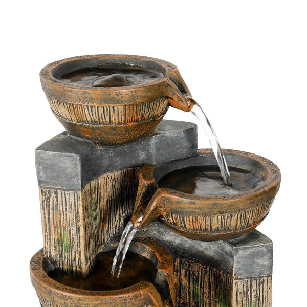 Resin Terracotta 5 Tier Tabletop Fountain 15 Inch LED