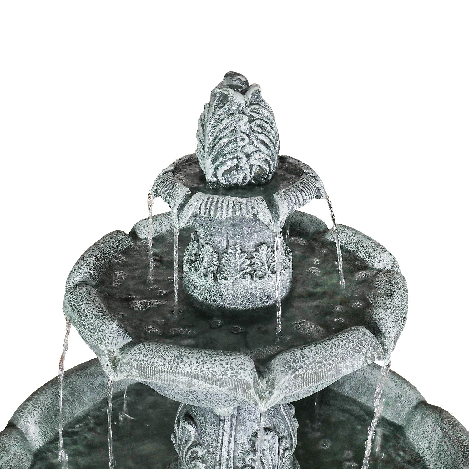 Concrete Pedestal Fountain Ornate 3 Tier Outdoor