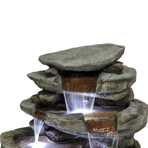 Resin Rock Waterfall Fountain Large 60 Inch 7 Tier