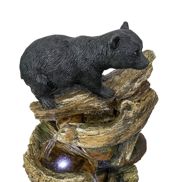 Resin Two Bear Cub Animal Outdoor Water Fountain 39 in