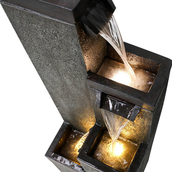 Resin Modern Outdoor Fountains 4 Pillar 39 Inch