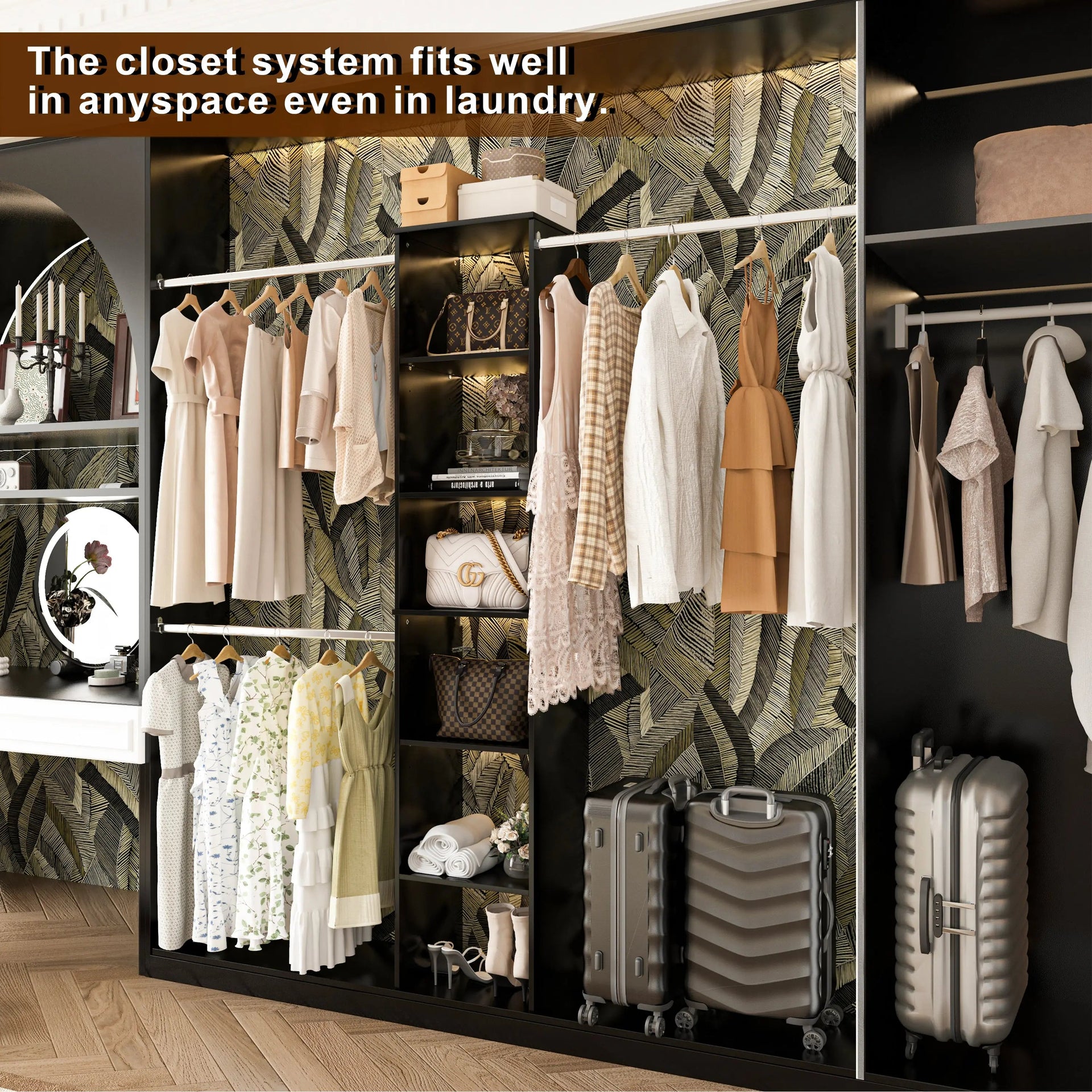 Closet System Starter Kit with Tower and 3 Hang Rods
