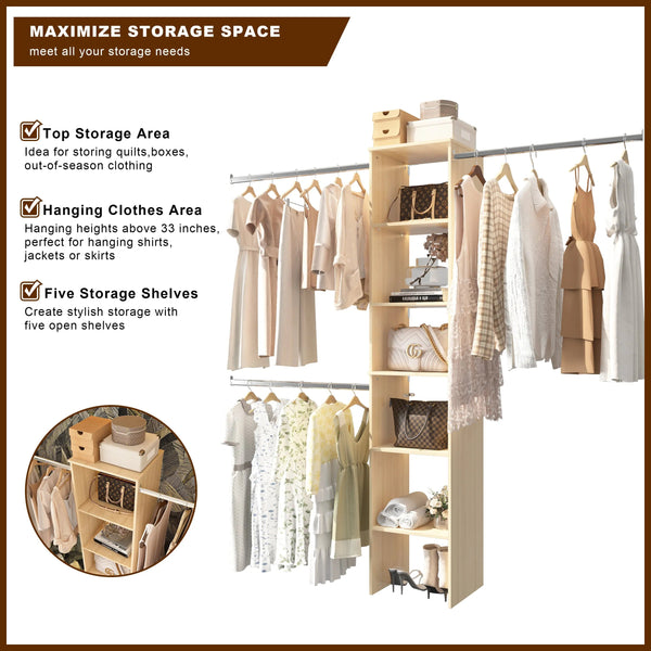 Closet System Starter Kit with Tower and 3 Hang Rods