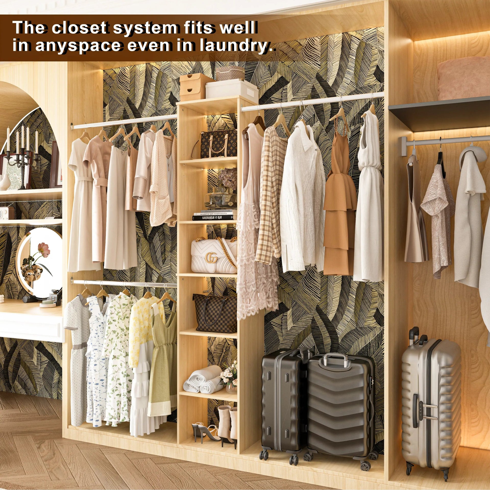 Closet System Starter Kit with Tower and 3 Hang Rods