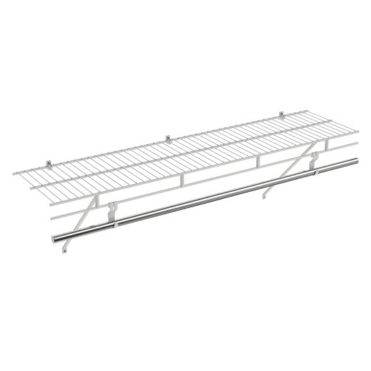 Closet Shelves Wall Mounted with Ventilated Metal Wire Shelving Kit