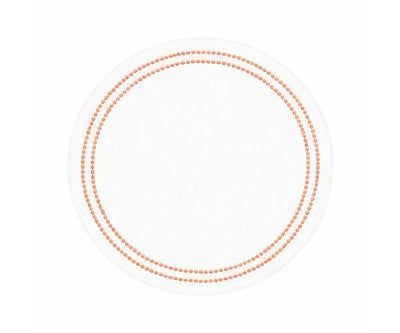 White Round Placemats - Terracotta Embroidery