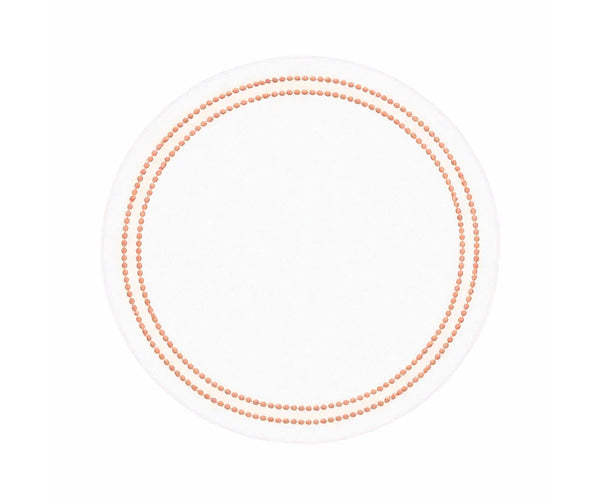 White Round Placemats - Terracotta Embroidery