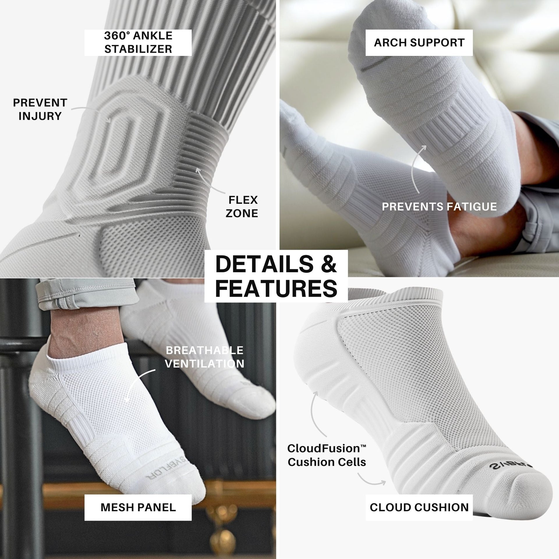 CloudFusion Athletic Cushioned Low Socks - Summer