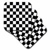 3dRose InspirationzStore patterns - Check black and white pattern - checkered checked squares chess checkerboard or racing car race flag - Coasters (cst_154527)