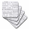 3dRose PS Inspirations - Inspirational Words Black and White Text - Coasters (cst_179040)
