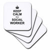 3dRose InspirationzStore Typography - Keep Calm Im a Social Worker - job pride - funny profession work gift - Coasters (cst_194473)