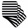 3dRose InspirationzStore Stripe Patterns - Stylish Contemporary Stripes - Black and White striped pattern aka breton stripe - Coasters (cst_56663)