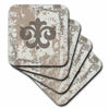 3dRose Anne Marie Baugh Fleur De Lis - Gray Fleur De Lis On A Grunge Background - Coasters (cst_78558)