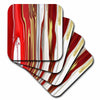3dRose Florene Digital Contemporary - Modern Red Silver n Gold Melt - Coasters (CST_80716)