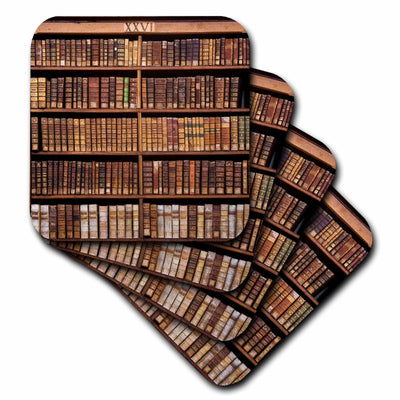 3dRose Danita Delimont - Libraries - France, Corsica, Books, Ajaccio municipal library - EU09 SSM0025 - Scott T. Smith - Coasters (cst_81697)