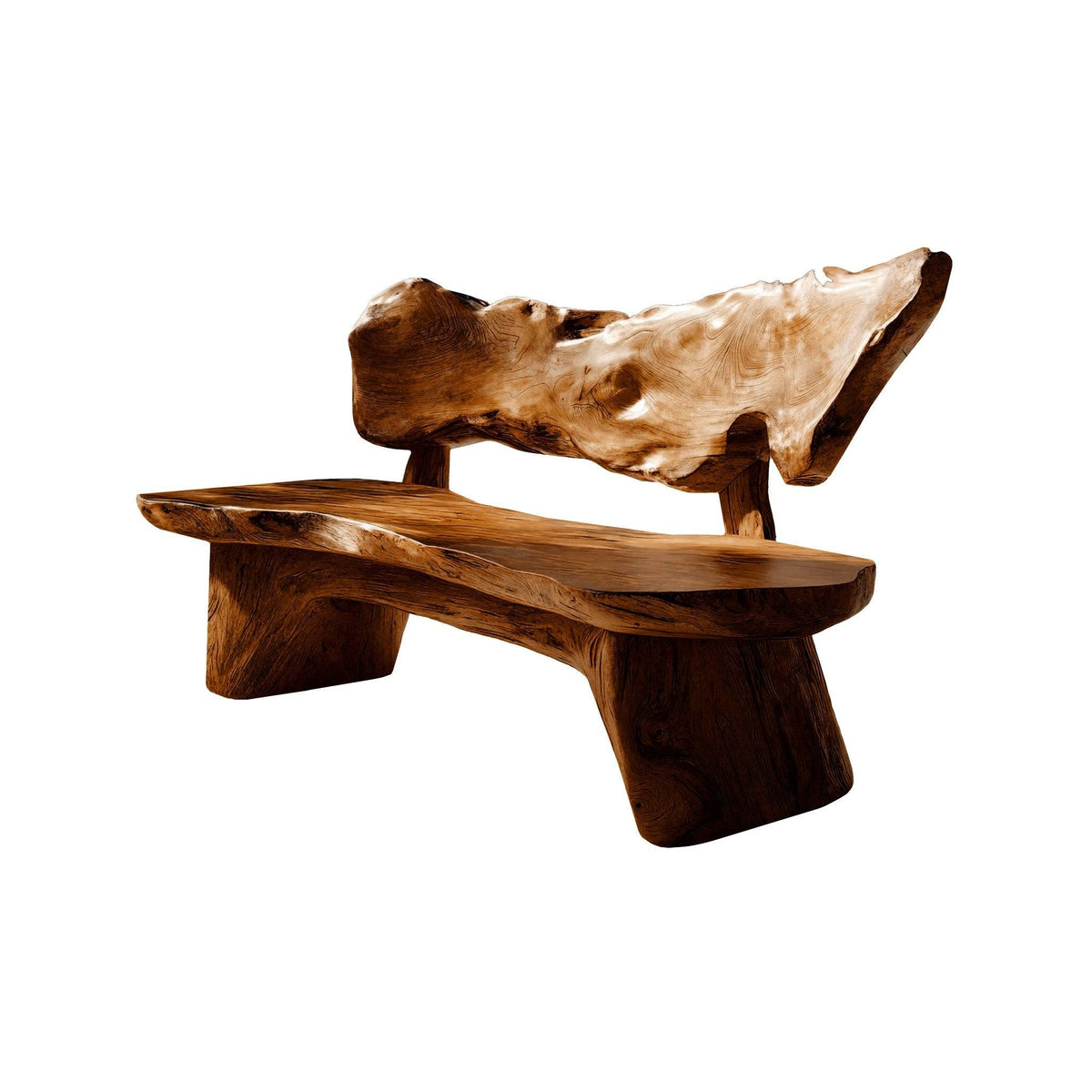 Coastline Drift Handcrafted Solid Wood Outdoor Bench