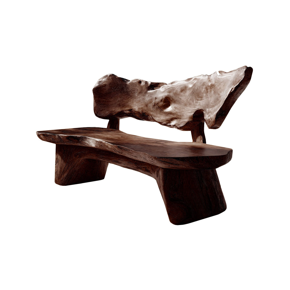 Coastline Drift Handcrafted Solid Wood Outdoor Bench