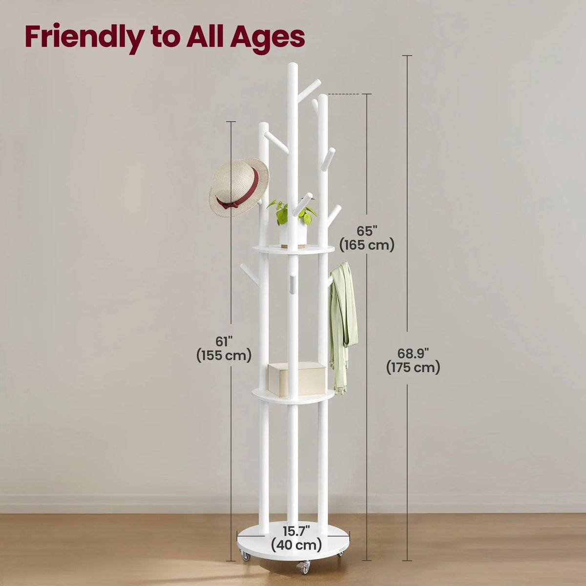 Coat Rack - Adjustable Metal Compact