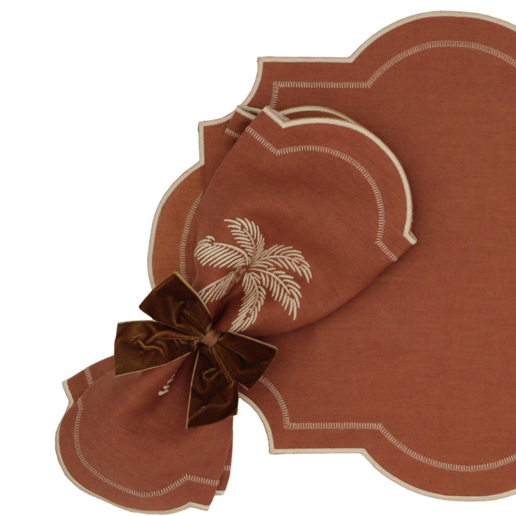 Cocoa Oasis Linen Napkins – Set of 4