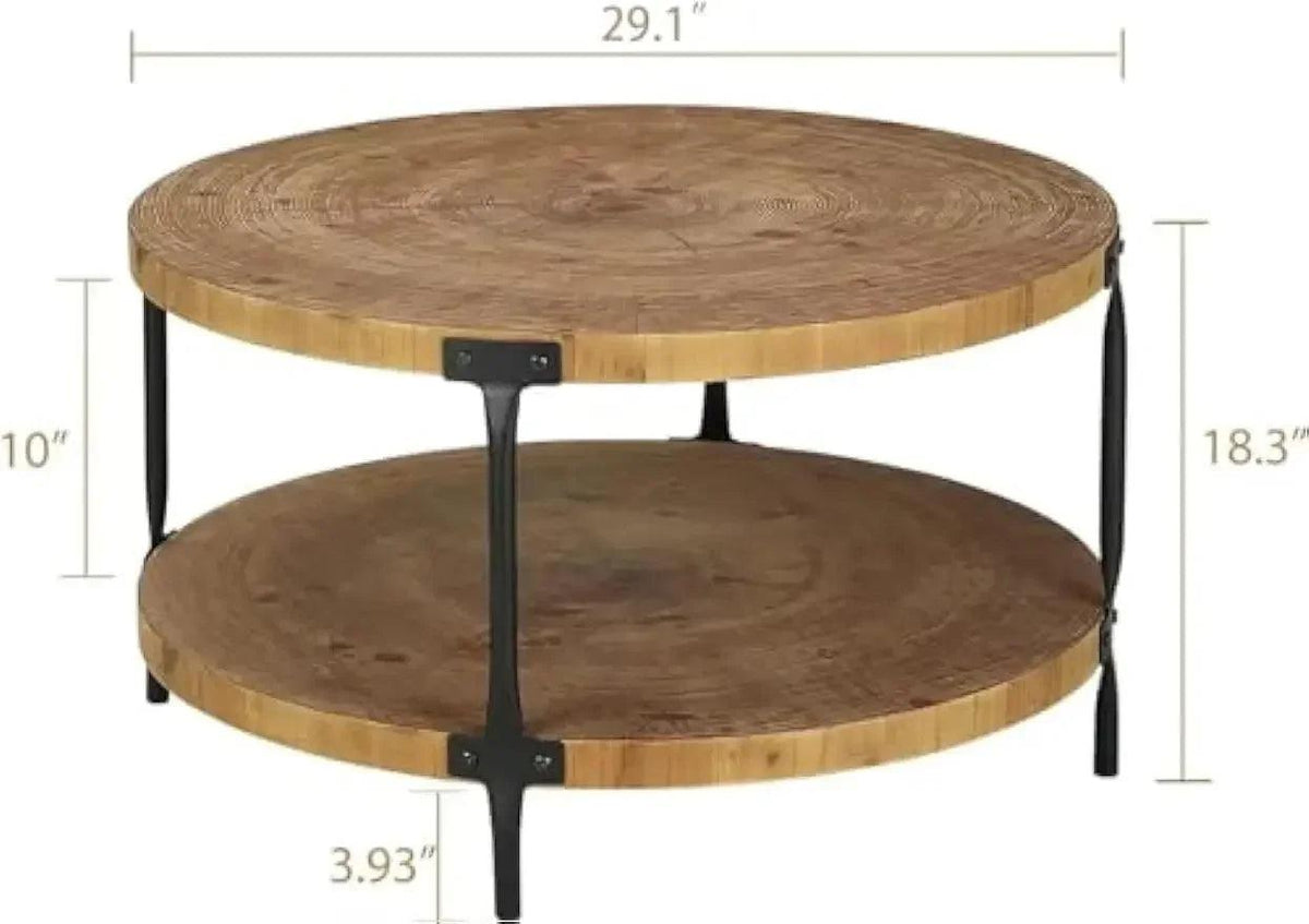 Coffee Table - Boho Wooden Round