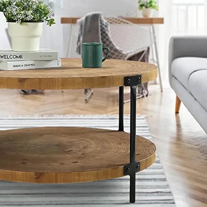 Coffee Table - Boho Wooden Round