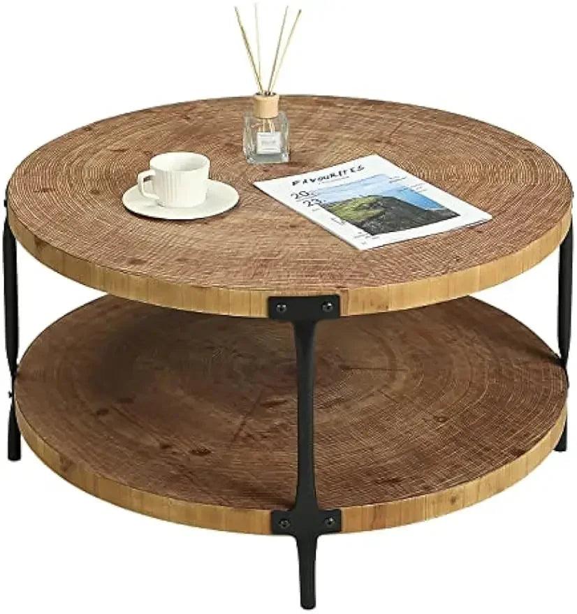 Coffee Table - Boho Wooden Round