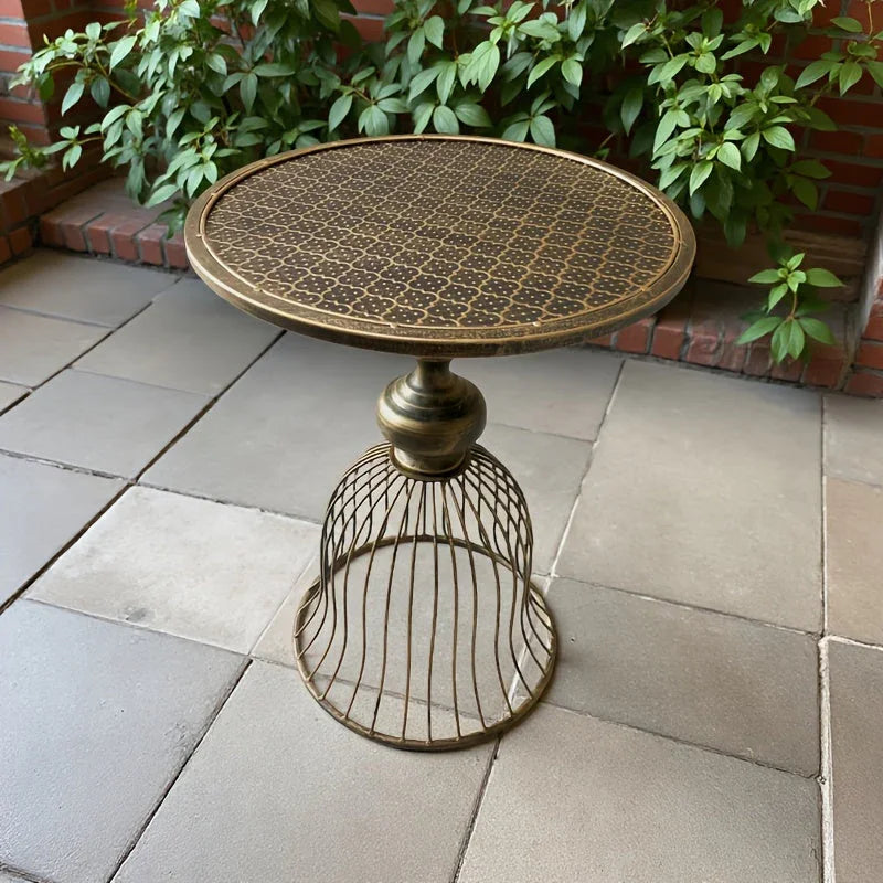 Coffee Table - Industrial Metal Antique Brass