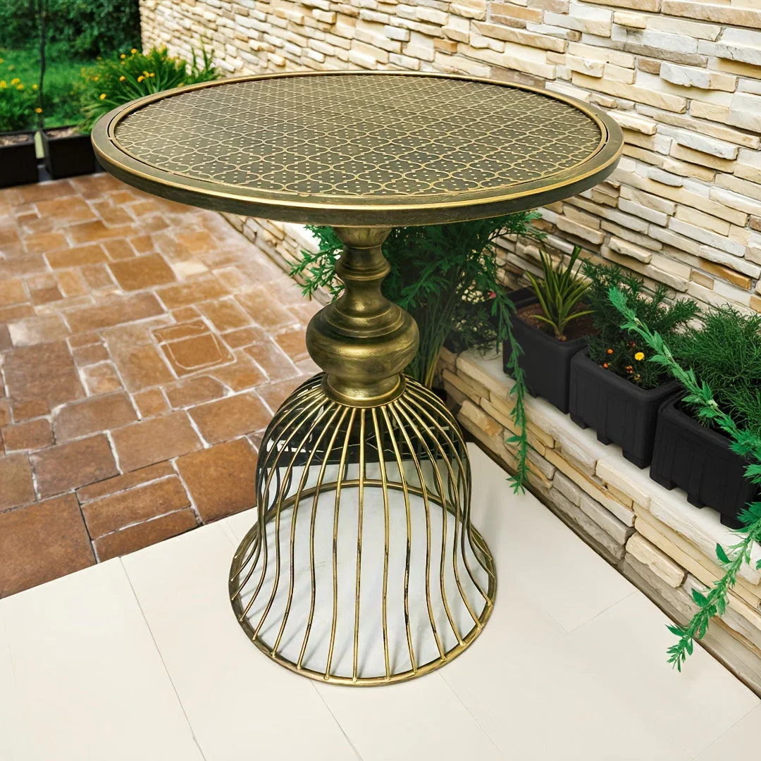 Coffee Table - Industrial Metal Antique Brass