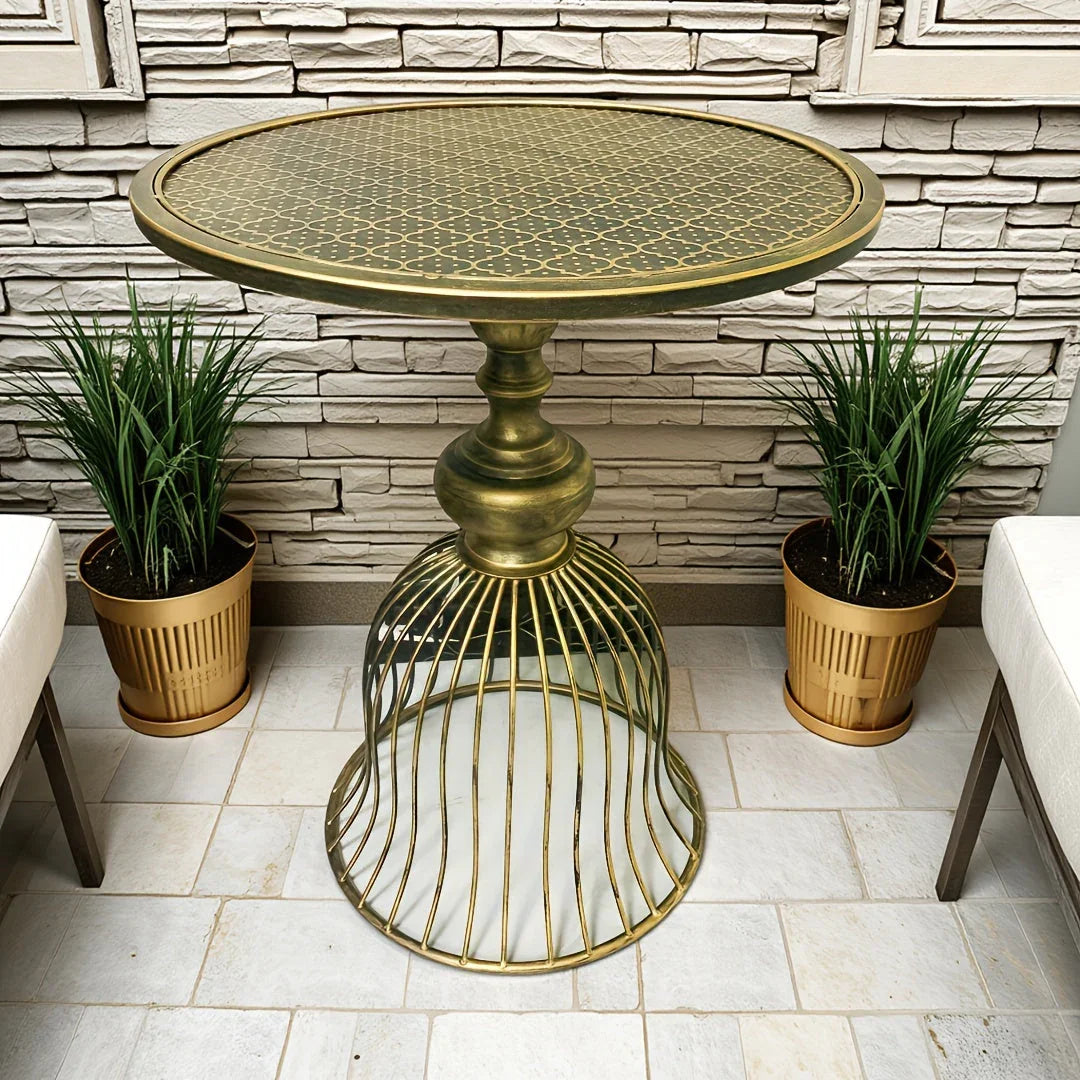Coffee Table - Industrial Metal Antique Brass