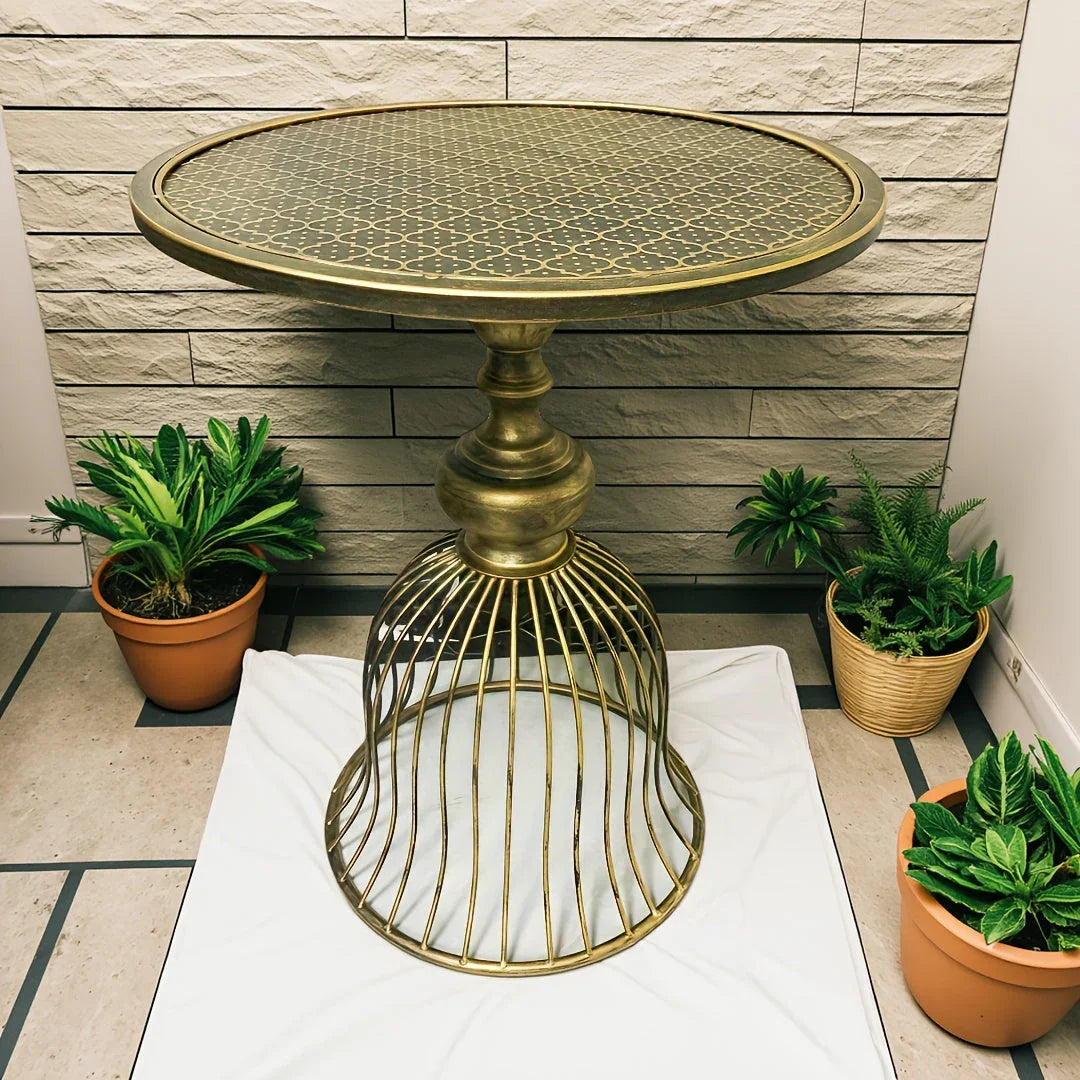 Coffee Table - Industrial Metal Antique Brass