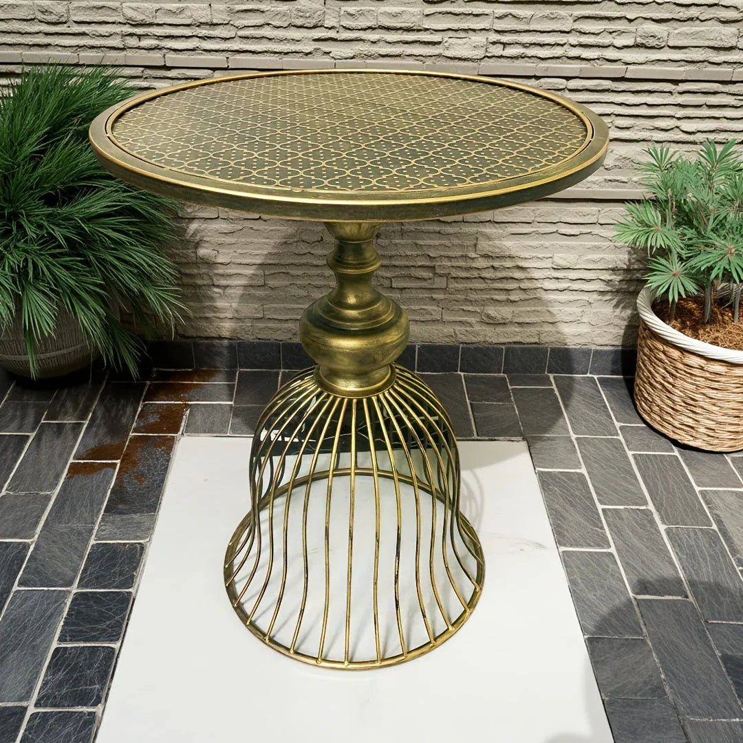 Coffee Table - Industrial Metal Antique Brass