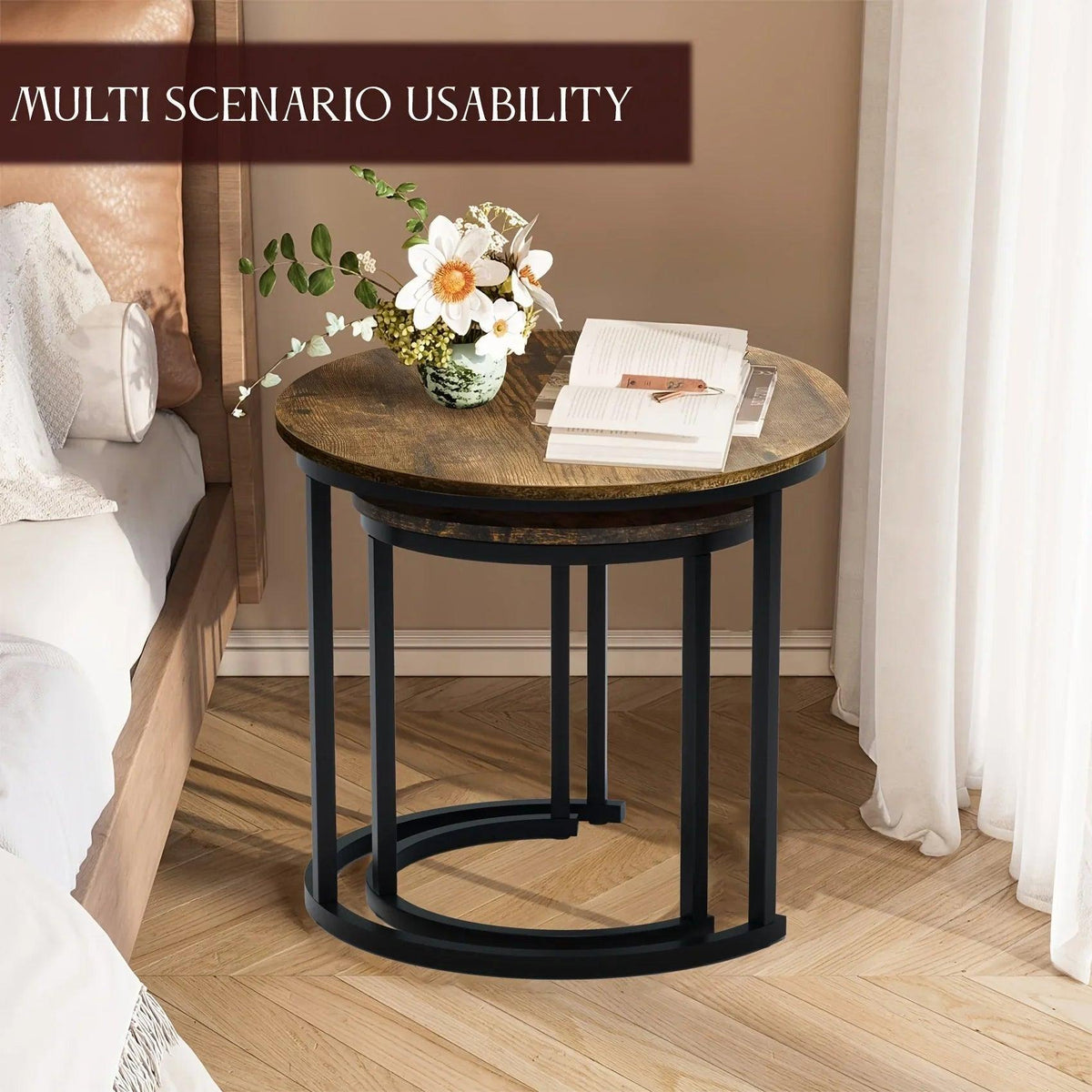 Coffee Table - Wood Grain Wooden Round