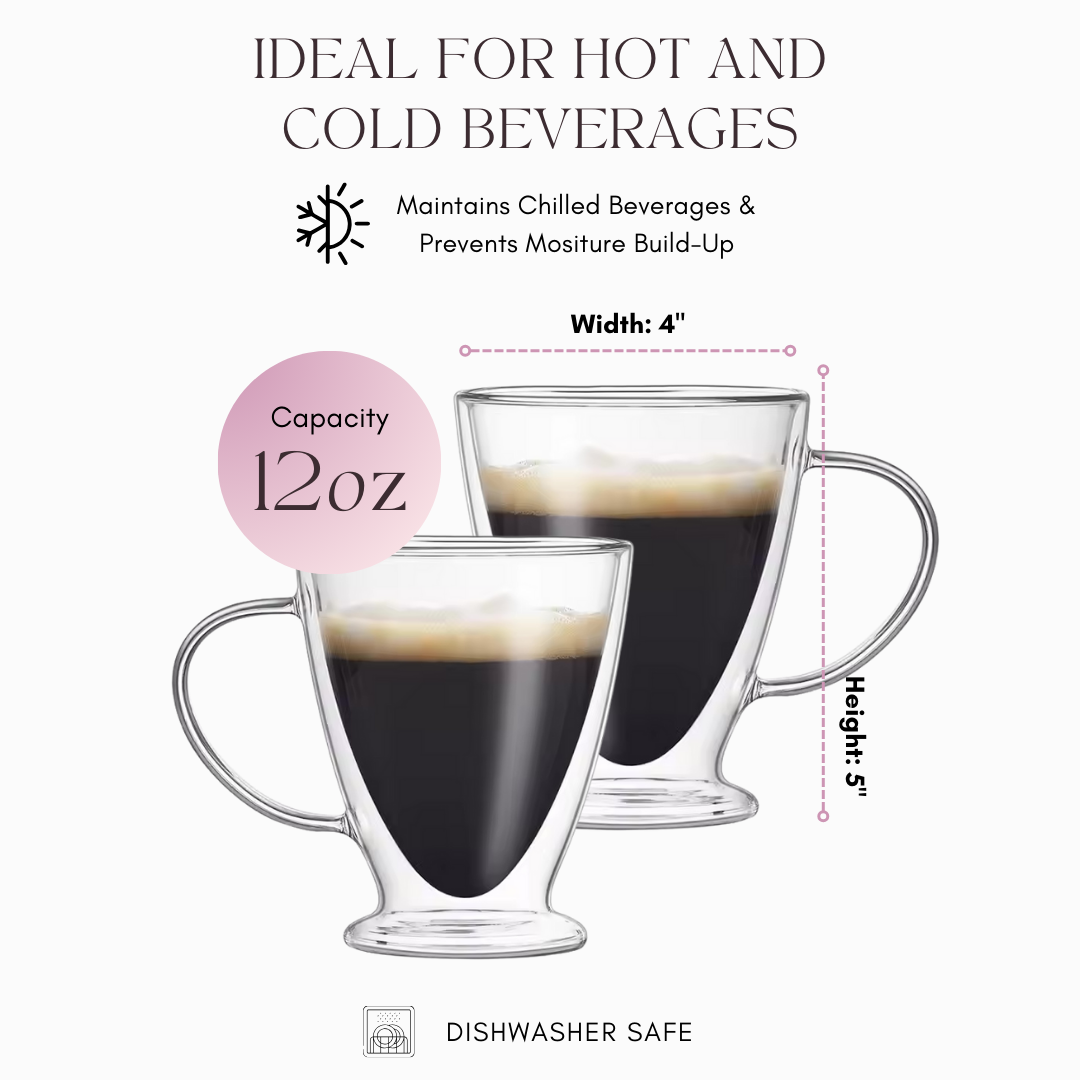 Clear Insulated Double Wall Glass Cup Set Sister.ly Drinkware