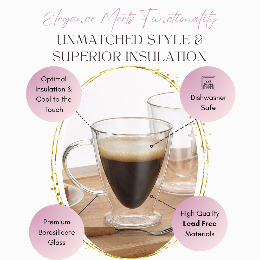 Clear Insulated Double Wall Glass Cup Set Sister.ly Drinkware