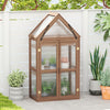Cold Frame Mini Wooden Greenhouse for Vegetable and Flower-Brown