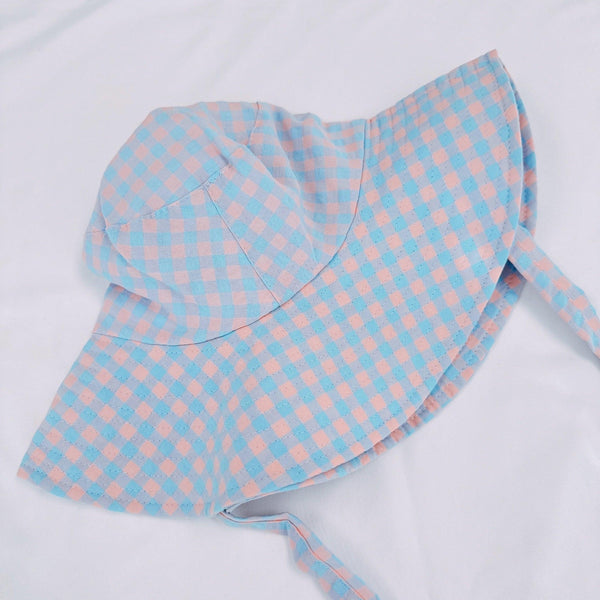 Color Palette Gingham Beach Hat