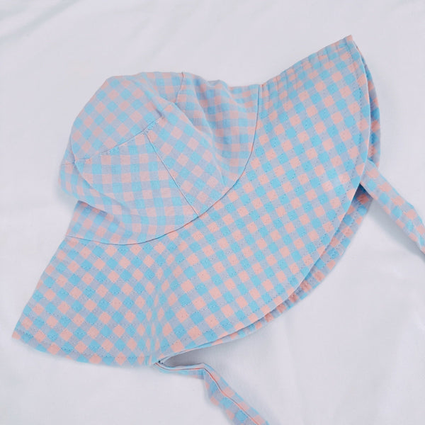 Color Palette Gingham Beach Hat
