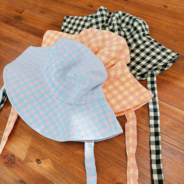 Color Palette Gingham Beach Hat