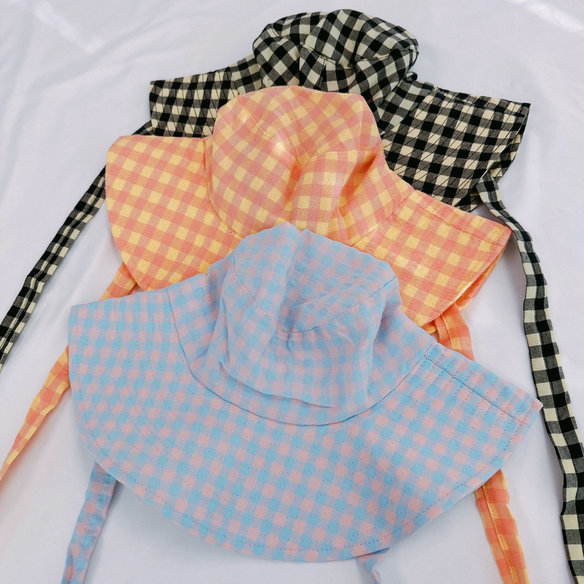 Color Palette Gingham Beach Hat