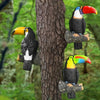 Colorful Ceramic Toucan Garden Statue Tropical Tree Decor