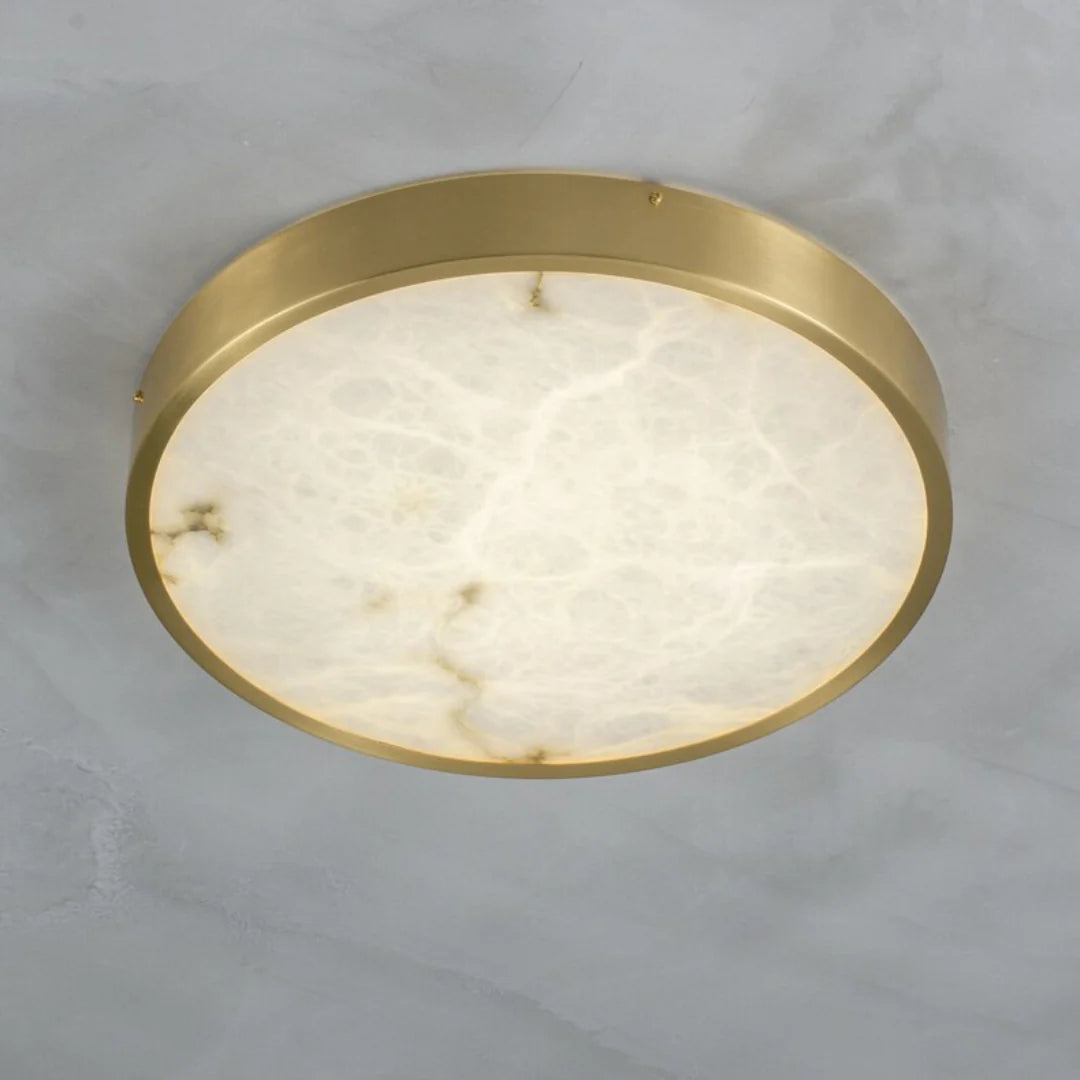 Column Alabaster Round Ceiling Lamp
