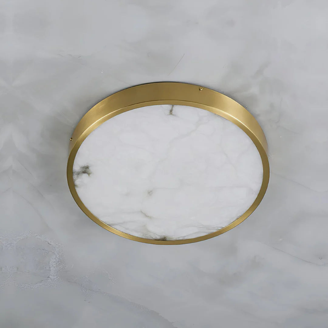 Column Alabaster Round Ceiling Lamp