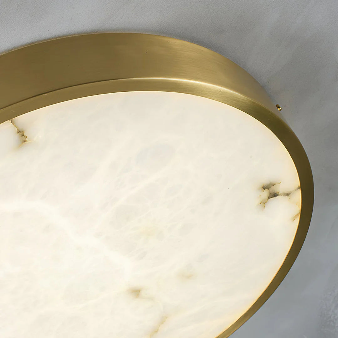 Column Alabaster Round Ceiling Lamp