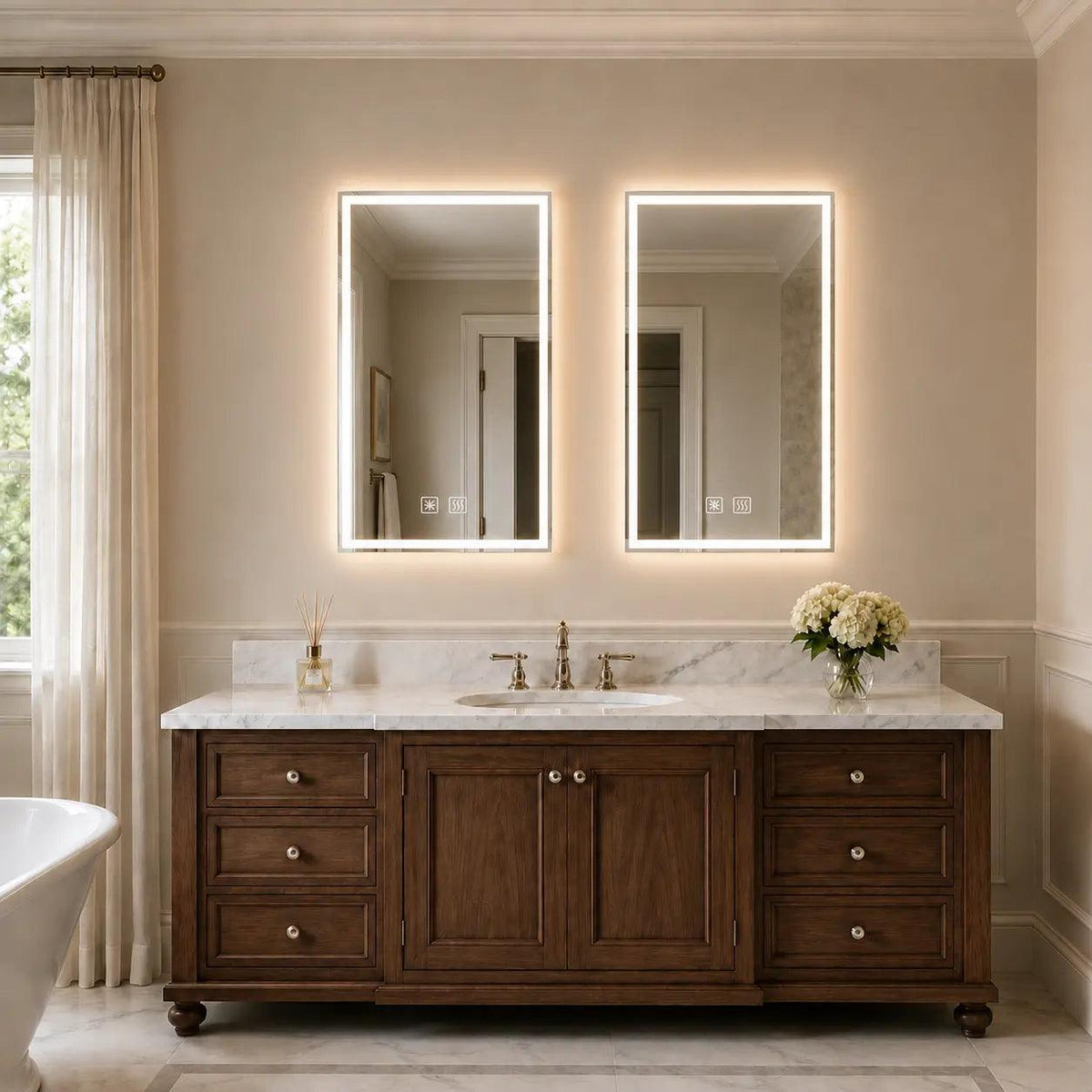 Compact Center Glow LED Bathroom Mirror