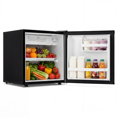 Compact Mini Fridge with 7-Level Adjustable Thermostat-Silver