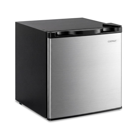 Compact Mini Fridge with 7-Level Adjustable Thermostat-Silver