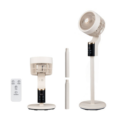 Compact Oscillating Standing Fan with 70° Oscillation and 90° Tilt for Home Office-White