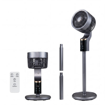 Compact Oscillating Standing Fan with 70° Oscillation and 90° Tilt for Home Office-Gray